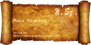 Macz Szabina névjegykártya